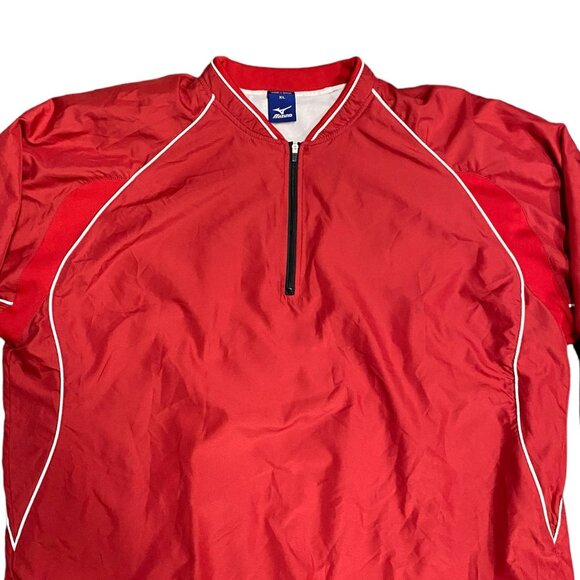 Mizuna XL Red Windbreaker Jacket 1/4 Zip Vented Back Pullover Athletic Training - Picture 2 of 12